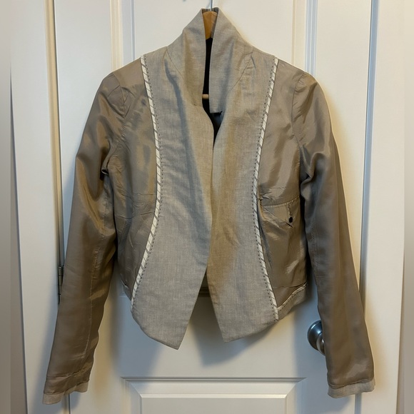 Twenty8Twelve Cropped Linen Blazer - Sz US4 - Picture 7 of 14